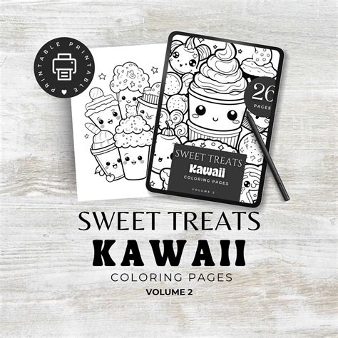 Kawaii Sweet Treats Coloring Book Pages Vol 2 Printable - Etsy