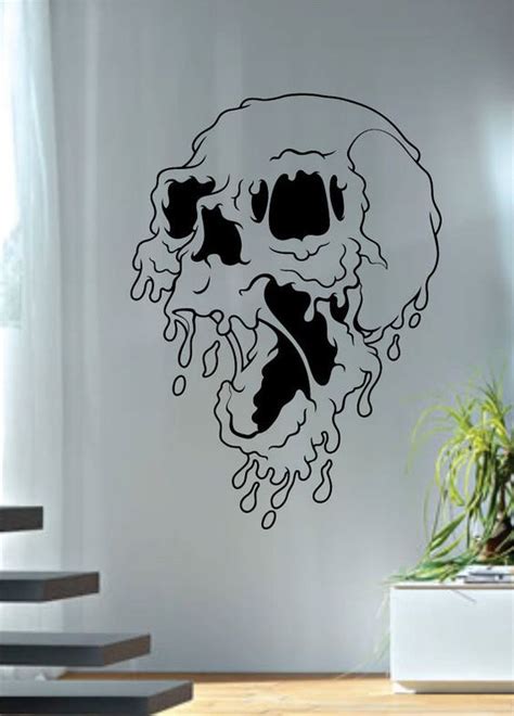 Melting Skull Art Decal Sticker Wall Vinyl