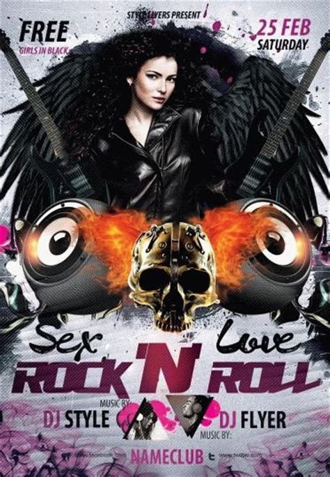 Sex Love And Rock ‘n Roll Psd Flyer Template 5743 Styleflyers