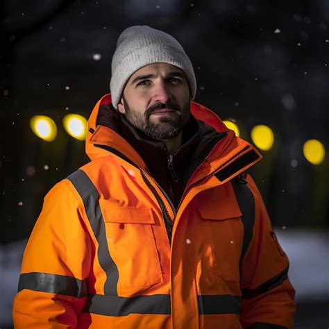 Premium Photo Portrait Of A Male Construction Worker Wearing A Hard