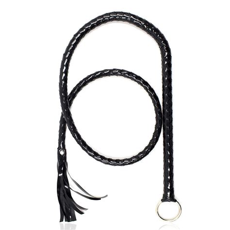 Calidaka Faux Leather Black Whip Costume Whip Handmade