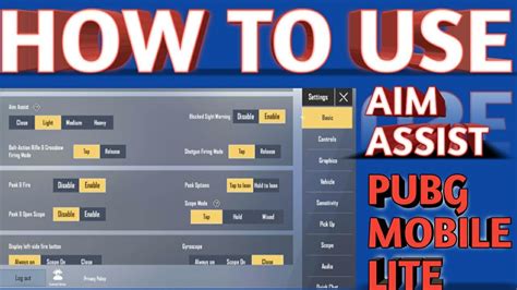 HOW TO USE AIM ASSIST Like A Pro Aim Assist In Pubg Mobile Lite YouTube