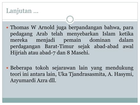 Teori Arab Sejarah Masuknya Islam Di Indonesia Ppt