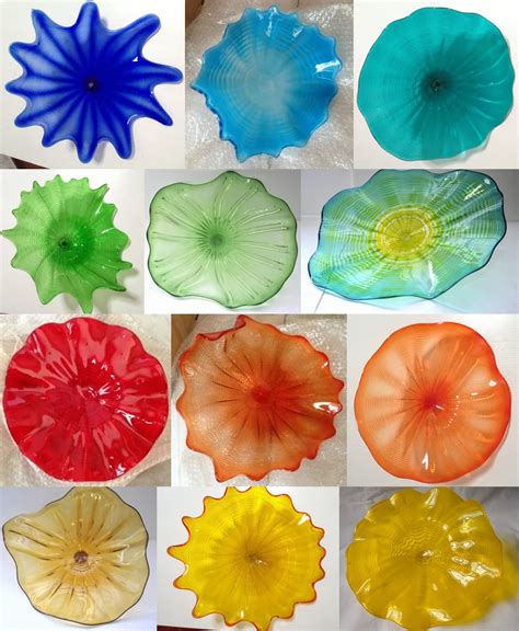 Murano Flower Glass Walls Wall Plates 100 Mouth Blown Borosilicate For Excellent Living Room