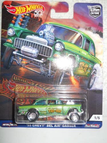 Hot Wheels 2018 Car Culture Drag Strip Demons 55 Chevy Bel Air Gasser