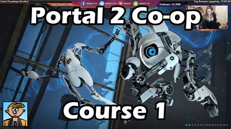 Portal 2 Co Op Course 1 Split Screen Playthroughlets Play Youtube