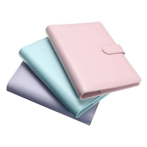 Feuillet Mobile Classeur Anneaux En Cuir Pu Clipser Couleur Macaron