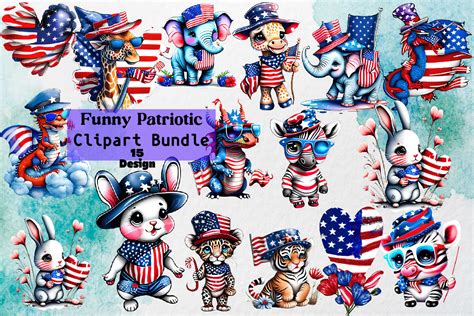 Funny Patriotic PNG Bundle Graphic by Bundle · Creative Fabrica