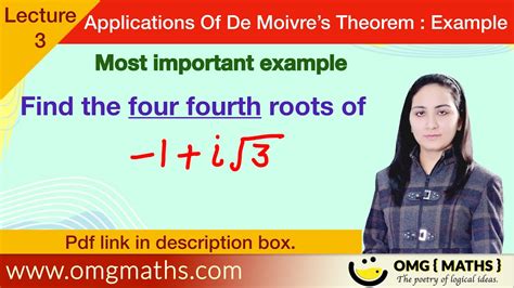 FOUR FOURTH ROOTS OF COMPLEX NUMBER APPLICATION OF DE MOIVRE S