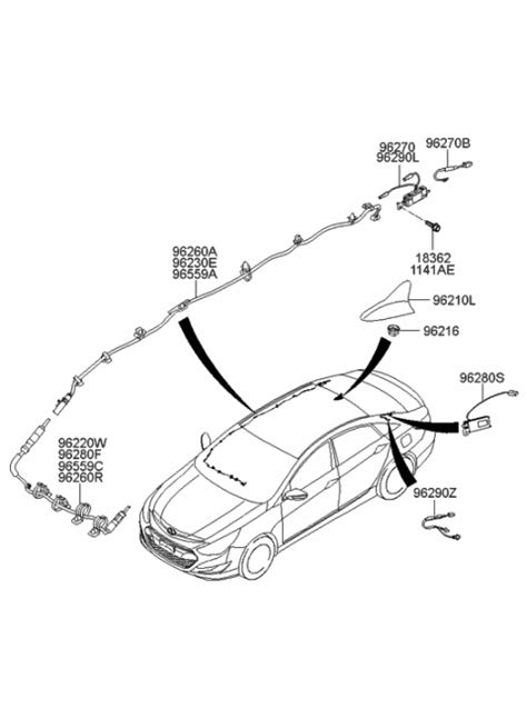 96210 4R500 AA Genuine Hyundai Combination Antenna Assembly