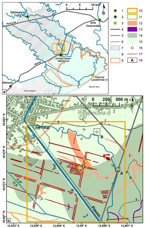 A Historical Topographical Map B Geoarchaeological Map With Traces