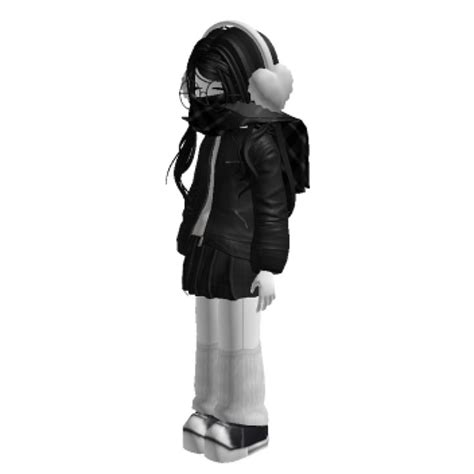 The Back View Of A Woman S Head Wearing A Black Jacket And Scarf