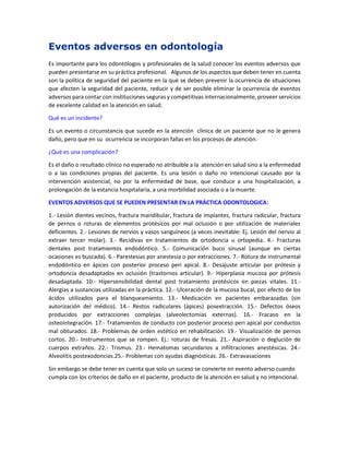 Eventos adversos en odontología PDF