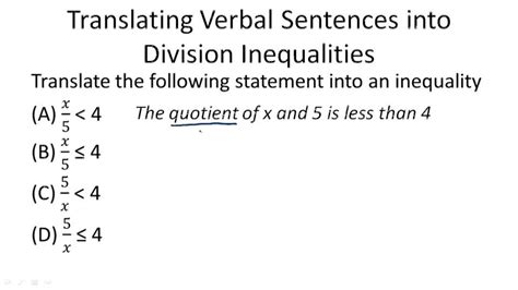 Translate A Sentence Into An Inequality