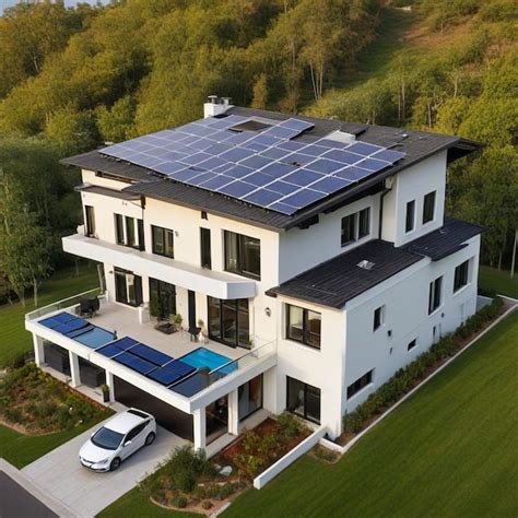 A House With Solar Panels On The Roof And A House With A Roof That Says