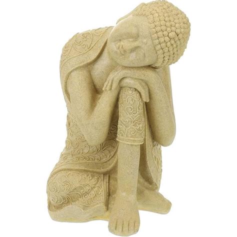 Relaxdays Statue Figurine De Bouddha D Coration Jardin Sculpture