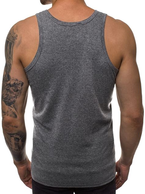 Camiseta Sin Mangas De Hombre Gris Oscuro Ozonee Jsnb001 Ozonee