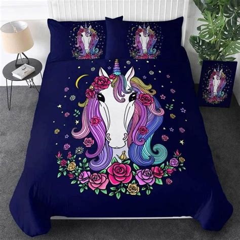 Housse De Couette D Toile De Licorne Impression Microfibre Avce