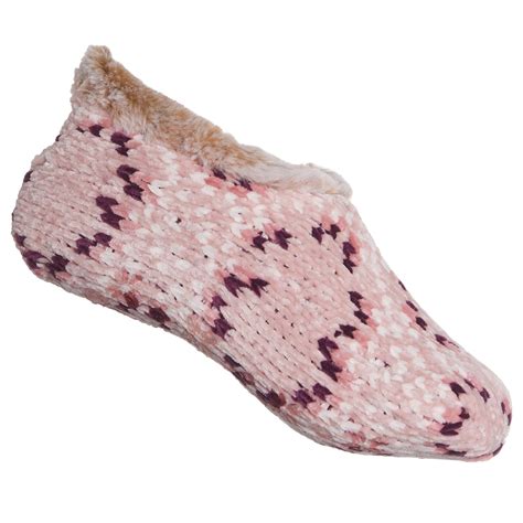 Dearfoams Snowflake Fair Isle Chenille Ballerina Slippers For Women