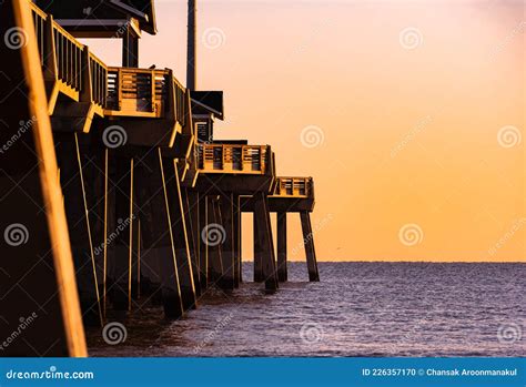 Jennette S Fishing Pier In Nags Head North Carolina At Sunrise Stock