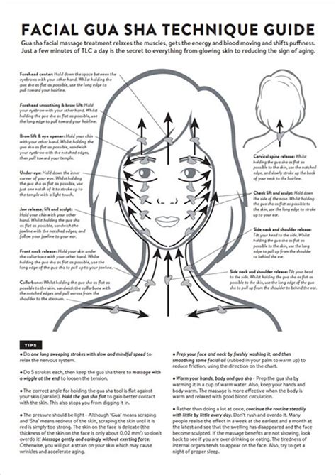 Gua Sha Technique Guide, PRINTABLE/ INSTANT DOWNLOAD, Essential Chart/ Poster for Facial Guasha ...