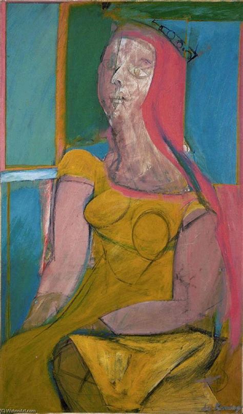 Oil Painting Replica Queen Of Hearts By Willem De Kooning