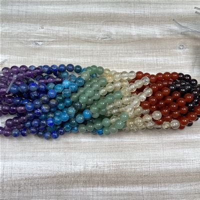 Kelliesbeadboutique 8mm Chakra Large Hole Beads Short Strand