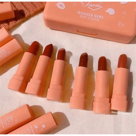 Jual HASAYA PEACHY FARM LIPSTICK BOX Shopee Indonesia