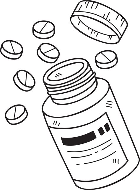 Free Hand Gezeichnete Tabletten Und Medizinflaschenillustration