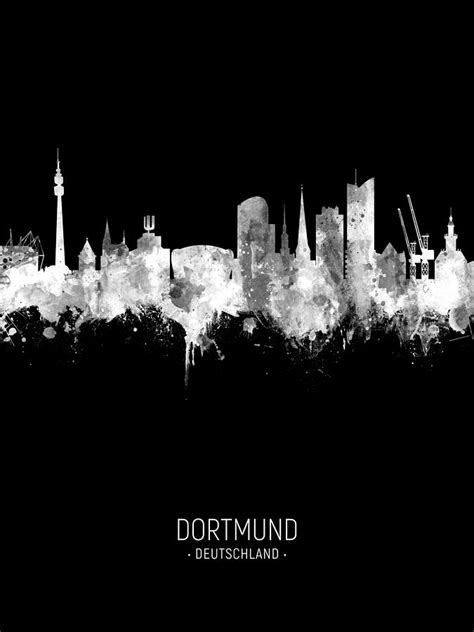 Dortmund Germany Skyline Digital Art by Michael Tompsett - Pixels