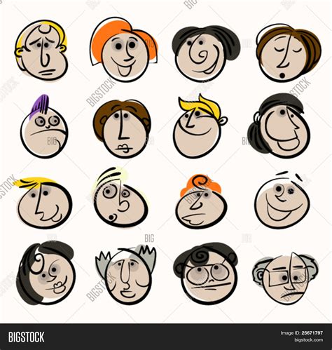 Cartoon Face People Vector & Photo (Free Trial) | Bigstock