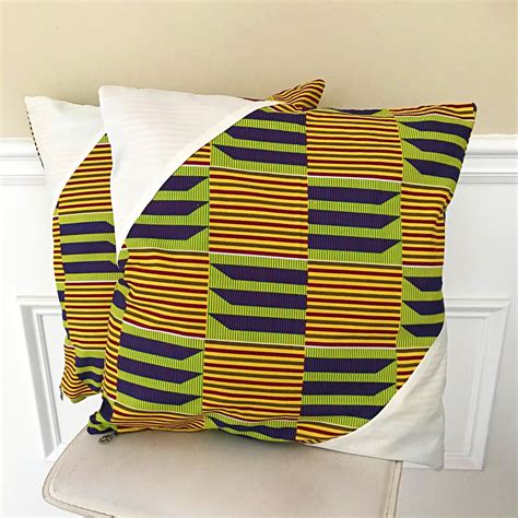 Kente African Print Pillows Covers Ankara Pillows Covers Etsy