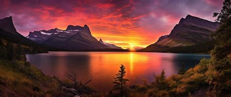 La Majestuosa Puesta De Sol En El Parque Nacional De Los Glaciares De