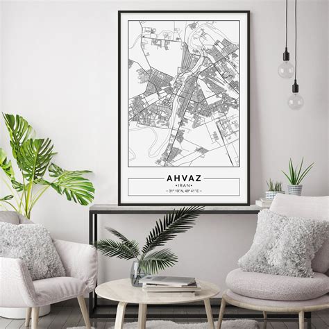 Ahvaz Map Print Ahvaz Map Poster Ahvaz Wall Art Ahvaz Iran - Etsy