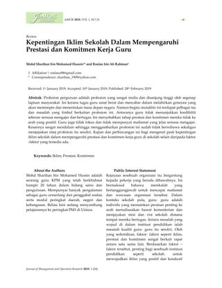 24 Kepentingan Iklim Sekolah Dalam Mempengaruhi PDF