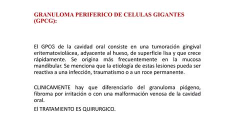 Granuloma Periferico De Celulas Gigantes Ppt