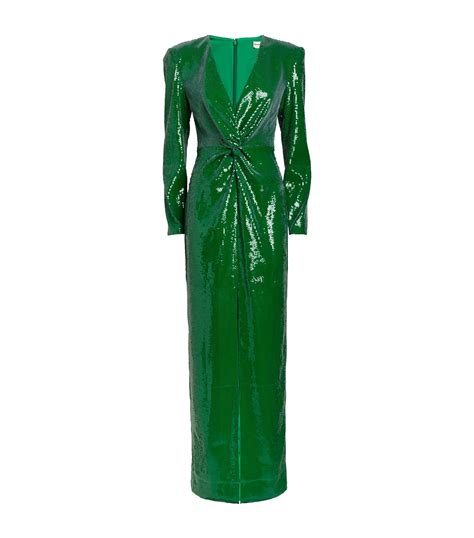 Roland Mouret Green Sequin Embellished Maxi Dress Harrods Uk