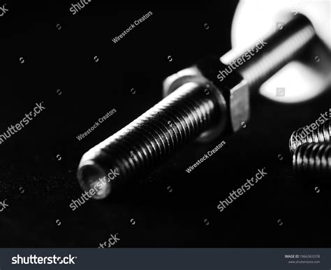 Close Studio Shot Screws On Black Stock Photo 1966363378 Shutterstock