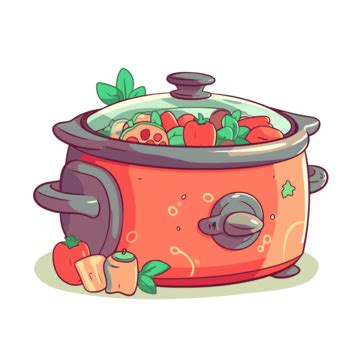 รปCrockpot Clipart การตน Crockpot หมอตมผก เวกเตอร PNG หมอตม