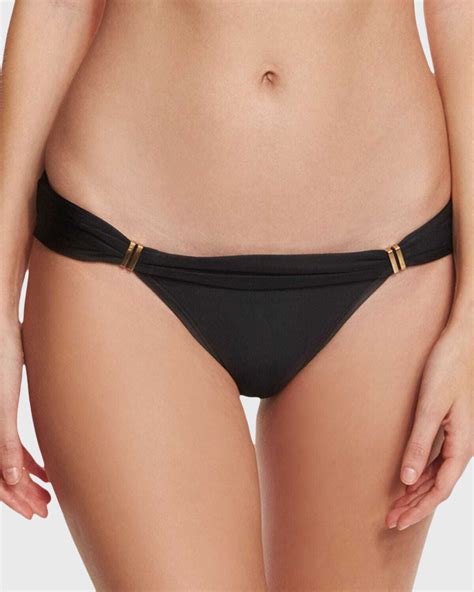 VIX PAULA HERMANNY Bia Solid Swim Bikini Bottom Black Editorialist