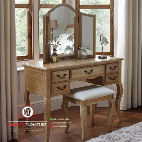 Meja Rias Murah Kayu Jati Model Klasik Rustic Terbaru MINIUTY FURNITURE