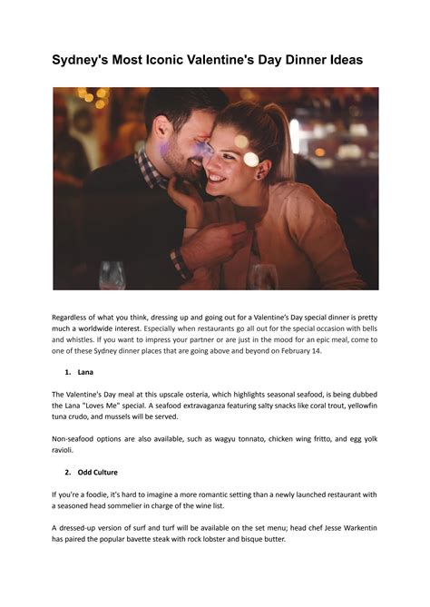 Sydney's Most Iconic Valentine's Day Dinner Ideas by harley1995 - Issuu