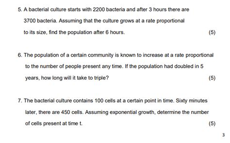 Solved A Bacterial Culture Starts With Bacteria And Chegg