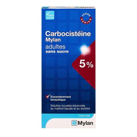 Carbocistéine 5 Sirop Adulte Sans Sucre