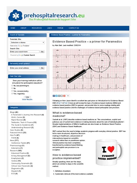 Evidence Based Practice A Primer For Paramedics Prehospital