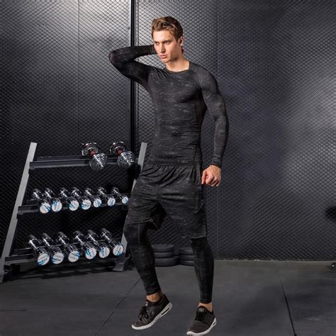 Men S 3 Pc Quick Dry Fitness Suit Sport Outfits Running Shorts Men