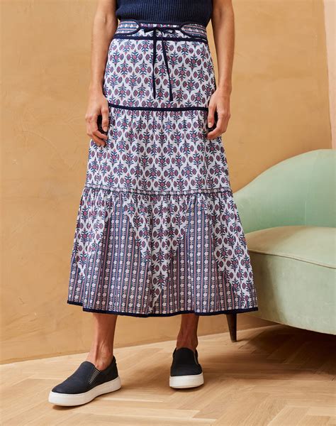 Organic Cotton Patchwork Skirt Women S Skirts Brora Fashion