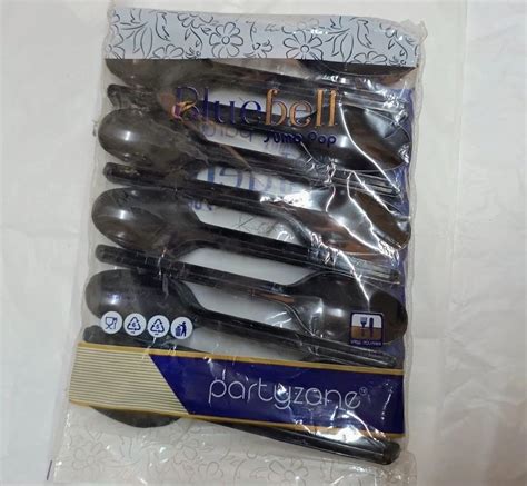 Black Disposable Plastic Spoon For Event And Party Supplies Size