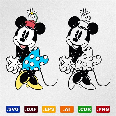 Minnie Mouse Svg Dxf Eps Ai Cdr Vector Files For Etsy Minnie Baby