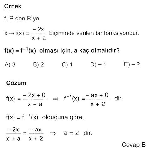 Bir Fonksiyonun Tersini Bulma K Sa Yollar